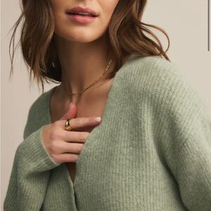 Z Supply Super Soft Knit V-Neck Sweater Cardigan - Sage Green